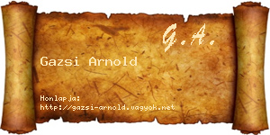 Gazsi Arnold névjegykártya